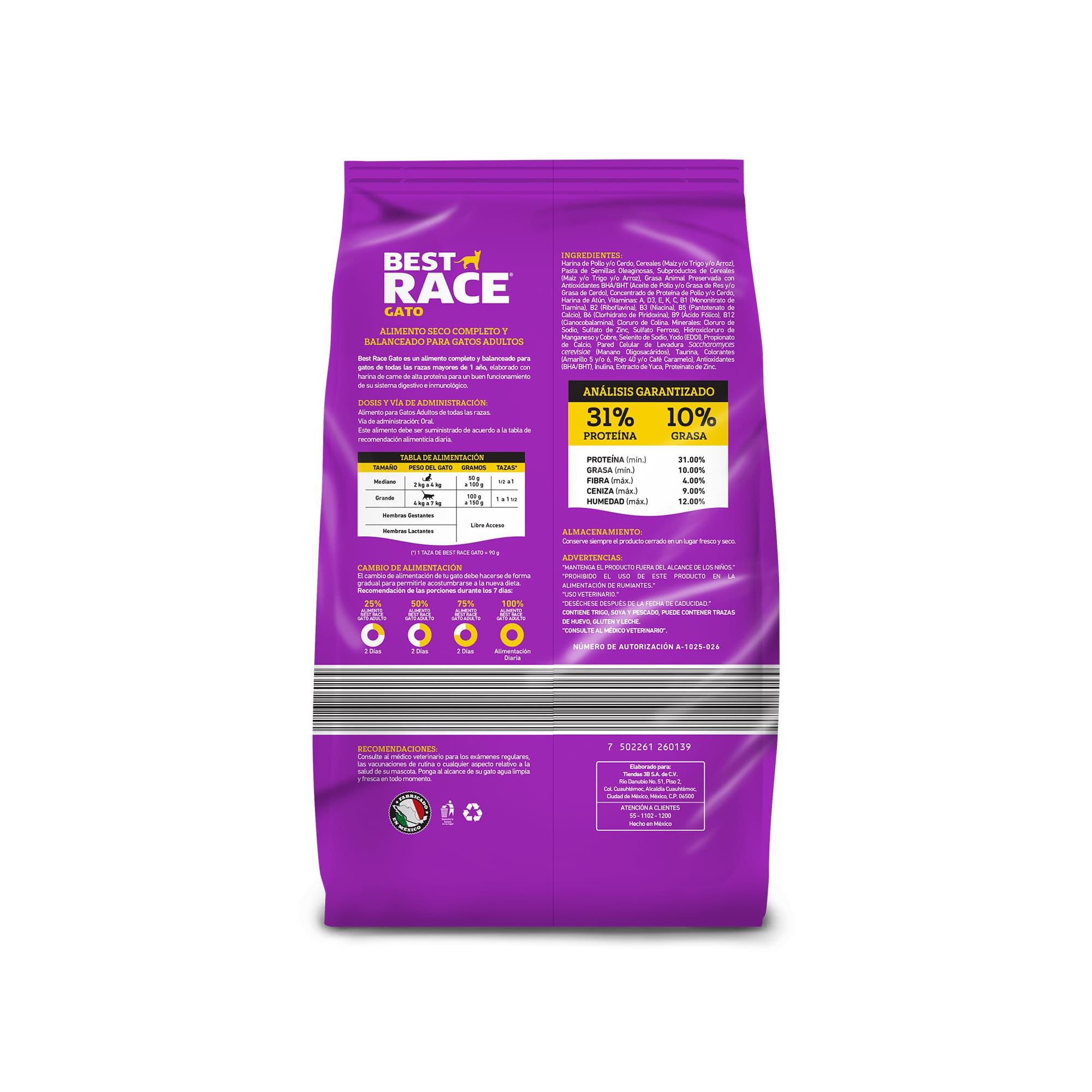 Alimento Seco Gato Adulto Best Race 1.5kg - Image 2