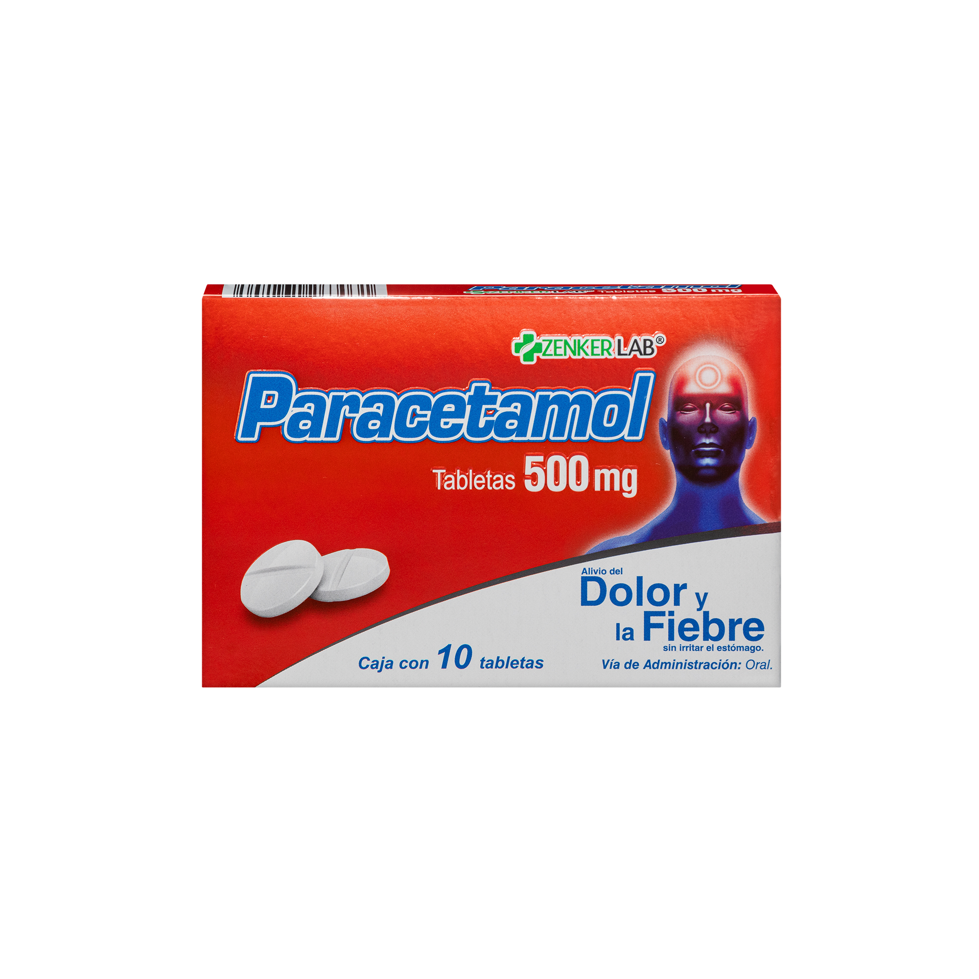 Analgésico Paracetamol 500 mg Zenker Lab