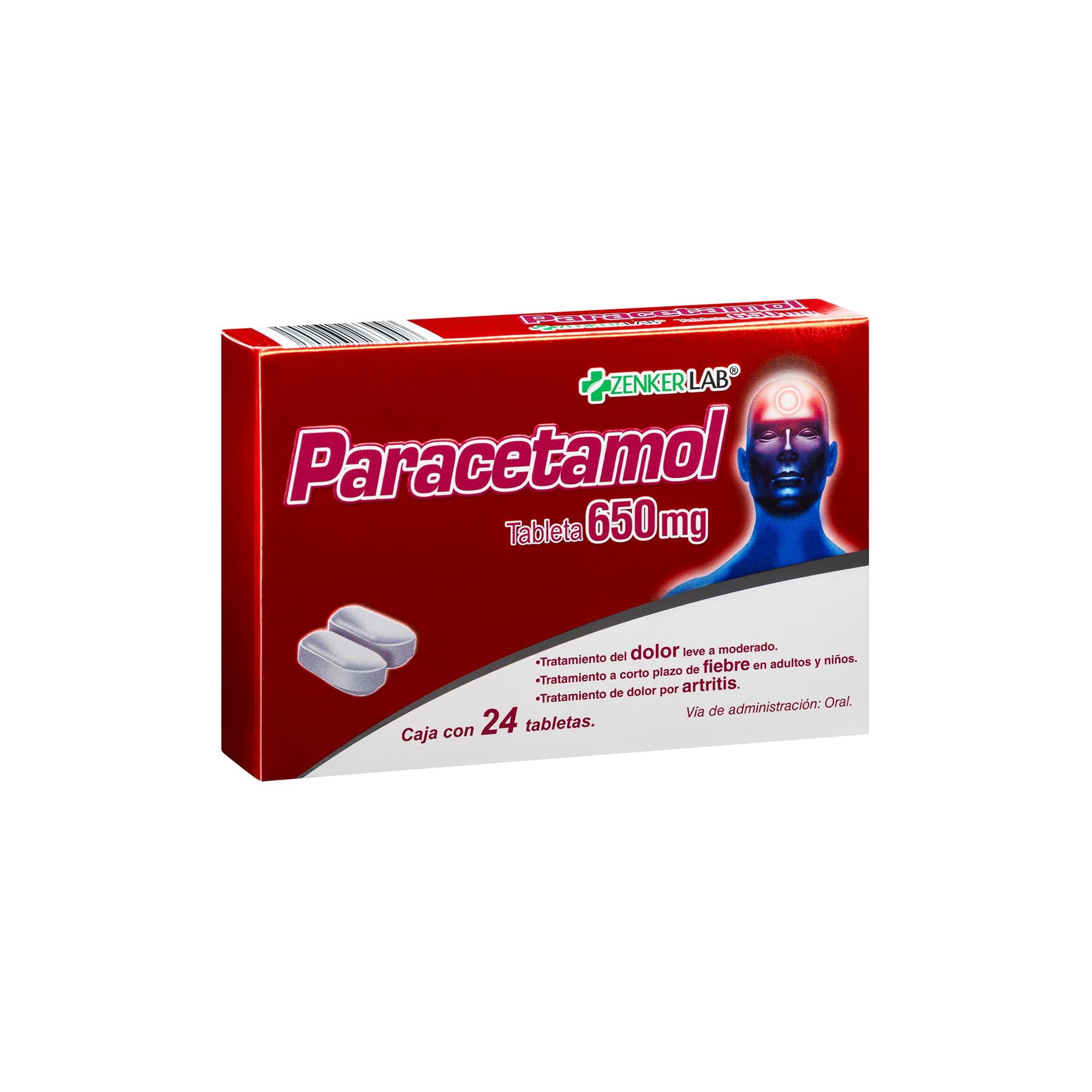 Analgésico Paracetamol 650 mg Zenker Lab - Image 2