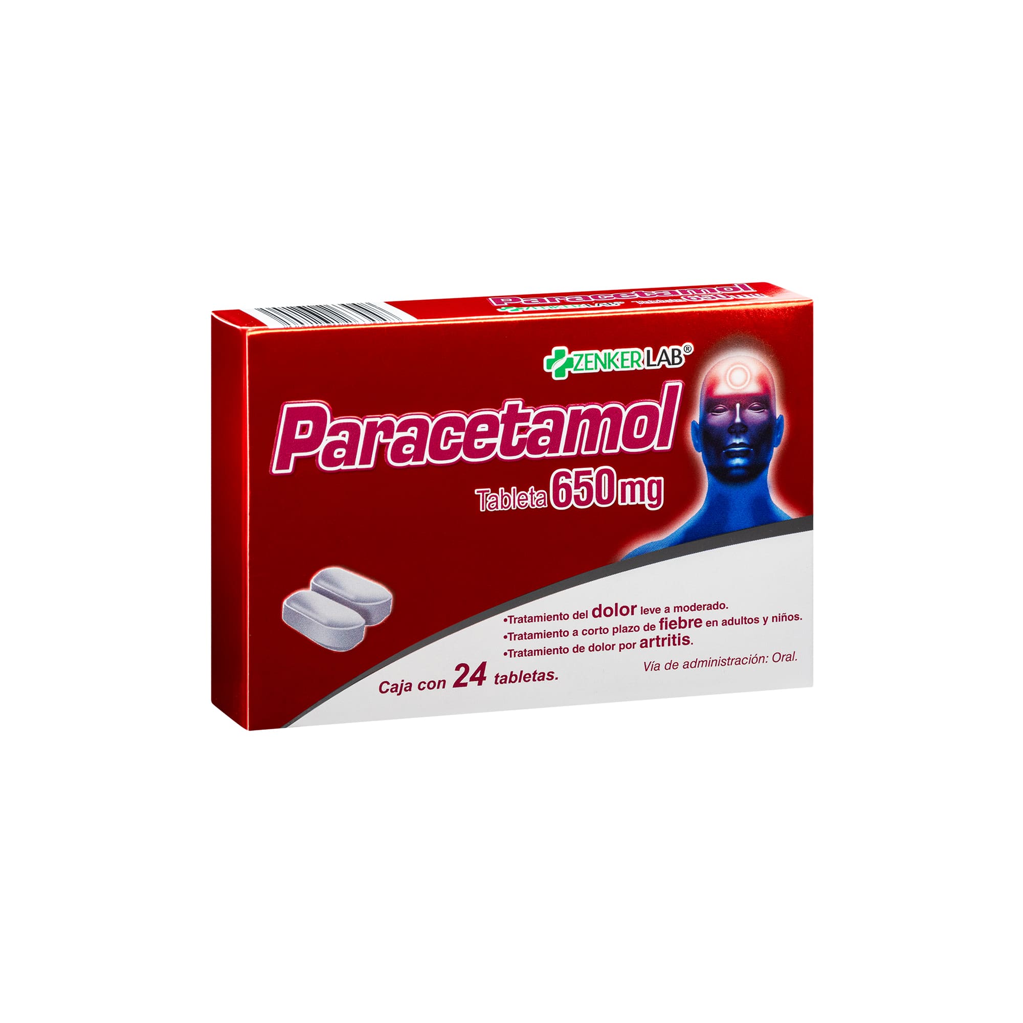 Analgésico Paracetamol 650 mg Zenker Lab - Image 2