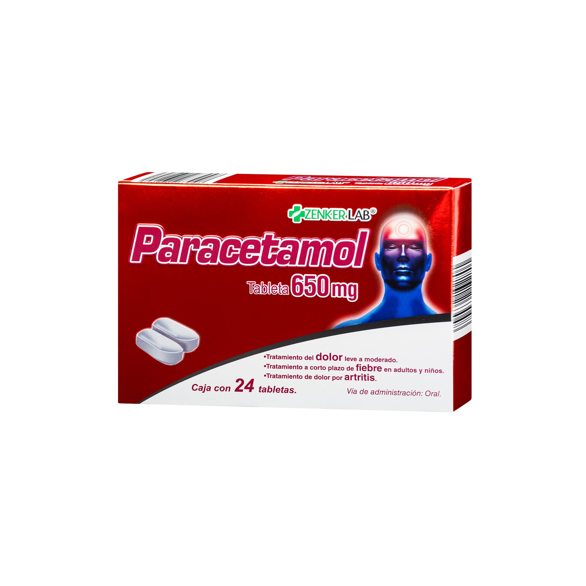 Analgésico Paracetamol 650 mg Zenker Lab - Image 3