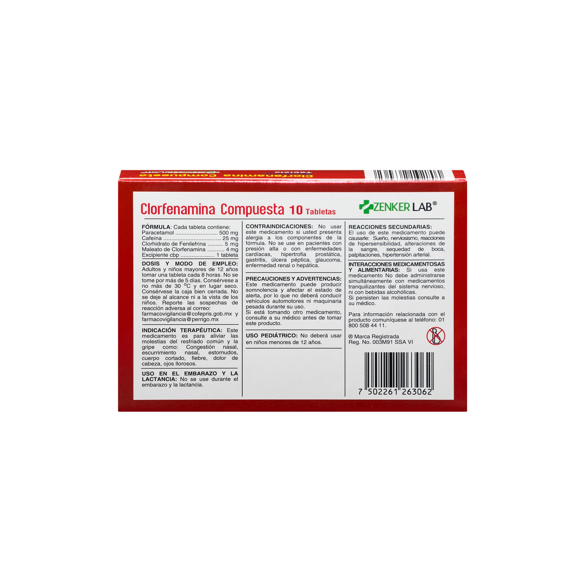 Antigripal Clorfenamina Compuesta Zenker Lab - Image 4