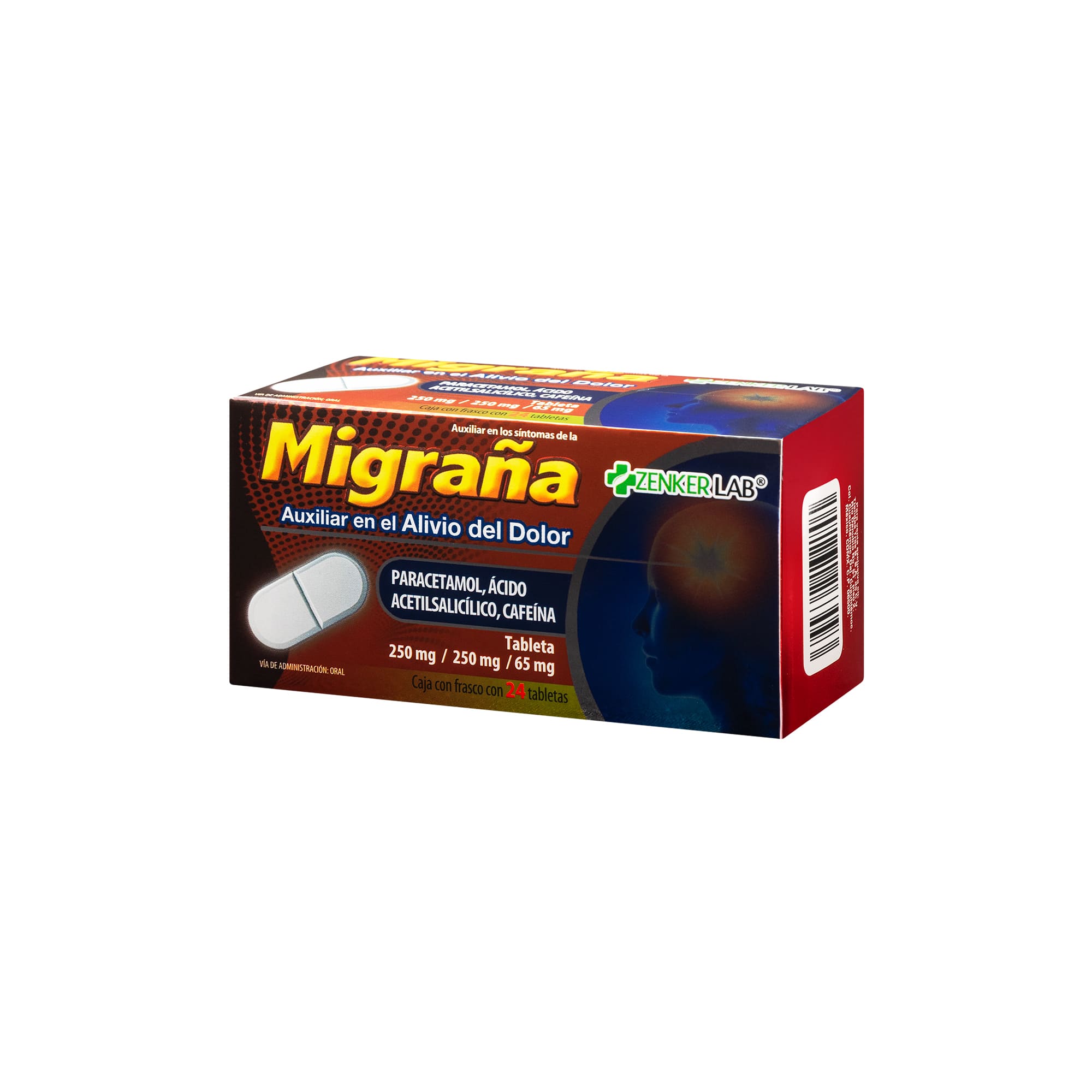 Analgésico Migraña 24 Tabletas Zenker Lab - Image 3