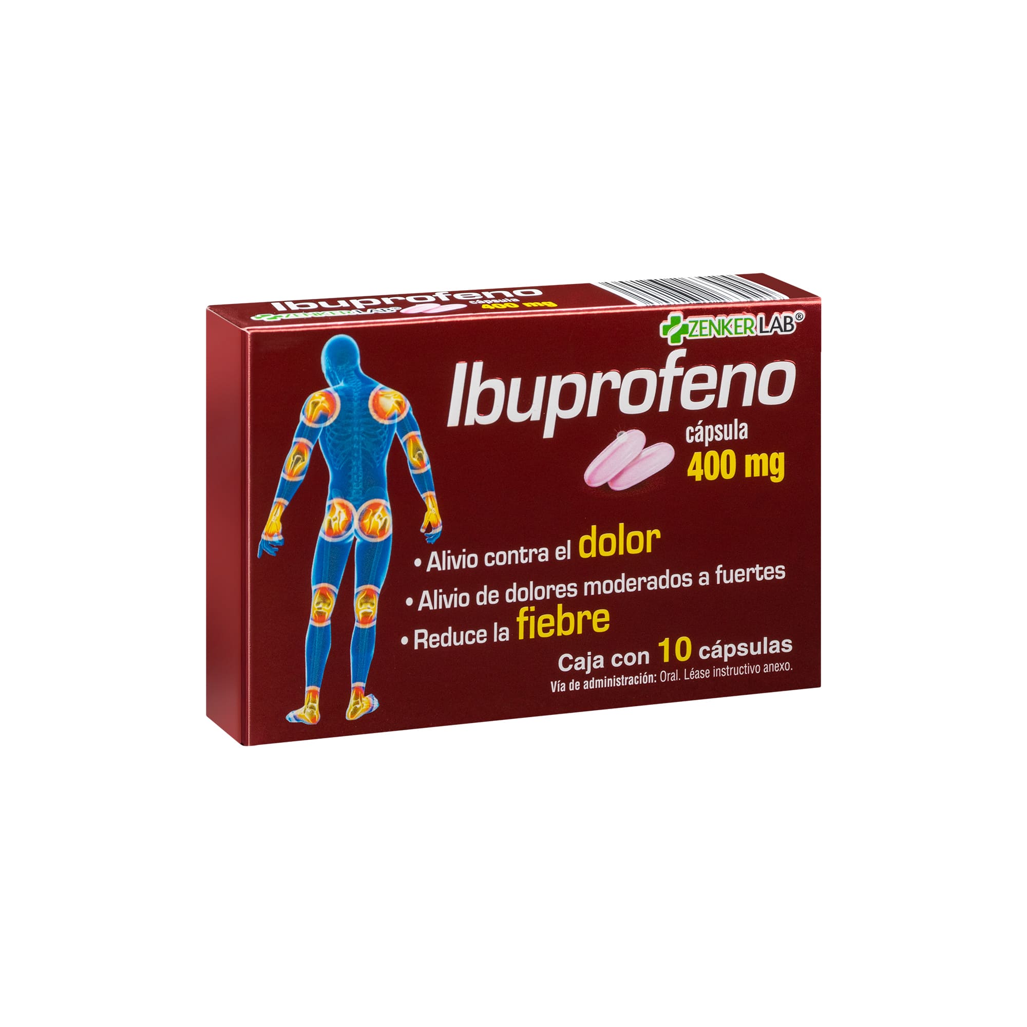 Analgésico Ibuprofeno 400mg 10C Zenker Lab - Image 2