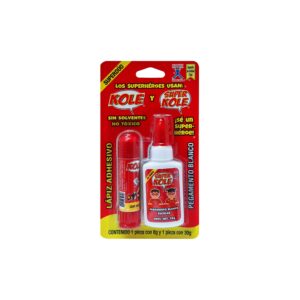 Lápiz adhesivo y pegamento blanco 8g 2 pzas Kole